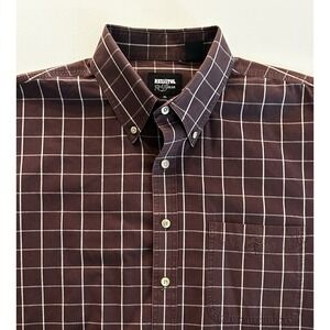 Resistol Ranch Gear Check Men's XL Long Sleeve Button-Up Cotton Shirt Brown